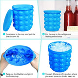 Silicone Ice Genie Cube Maker | 2-in-1 Ice Bucket Mold | Portable Soft Silicone Ice Cube Maker for Travel & Outdoor