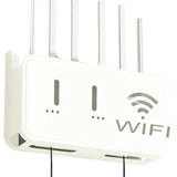 White WiFi Router Storage Box & Wall Mount Shelf Universal Cable Organizer | Space-Saving Holder for Modem, Set-Top Box & Smart Devices | Home & Office Use