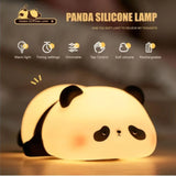 Cute Panda Soft Silicone LED Animal Bedside Lamp | Tap Control & USB Rechargeable | Panda Night Light for Kids