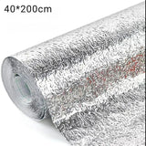 Silver Foil | Marble Sheet Sticker 40x200cm | Waterproof Self-Adhesive PVC Wallpaper for Furniture Walls