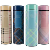 LED Temperature Display Water Bottle | Checkered Design | Smart Stainless Steel Vacuum 500ml Flask | Random Color