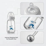 Hands-Free Baby Feeding Bottle | BPA-Free Anti-Colic Baby Milk Bottle with Silicone Straw | Leak-Proof Standard Neck Bottle |240ML