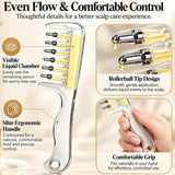 Transparent Hair Oil Applicator Comb | Refillable Scalp Massage Comb with Built-In Oil Reservoir | Leakproof Hair Serum Distribution Brush | Unisex