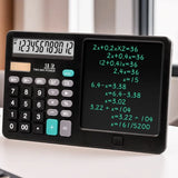 Functional Calculator with LCD Writing Tablet | Model DS-837X | 2-in-1 Digital Calculator & Reusable Notepad | Solar & Battery Powered | Stylus Pen