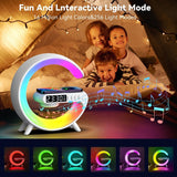 G63 Bluetooth Speaker with Wireless Charger | Atmosphere Wake-Up Light | Bedside Music Lamp | Multi-Mode Lighting