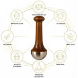 Kansa Wand Face & Foot Massager | Ayurvedic Bronze Massage Tool with Wooden Handle | For Face, Neck, Head & Body