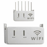 Light Gray WiFi Router Storage Box & Wall Mount Shelf Universal Cable Organizer | Space-Saving Holder for Modem, Set-Top Box & Smart Devices | Home & Office Use