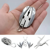 Stainless Steel Outdoor Portable Multitool Plier Knife | Mini Keychain Multi Tool with Screwdriver & Pouch | Camping, Hiking & Everyday Use