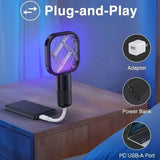 Portable Mini Mosquito Swatter  | USB Rechargeable Electric Bug Zapper with LED Night Light | Random color