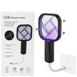 Portable Mini Mosquito Swatter  | USB Rechargeable Electric Bug Zapper with LED Night Light | Random color