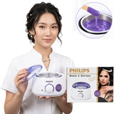 Philips professional Wax Melting Machine for Hair Removal | Model FJF508-1 | Electric Wax Warmer with 2 Aluminum Pots | Adjustable Temperature Control up to 80°C | 100W