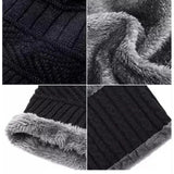Winter Wool Cap with Neck Warmer Set | Thermal Beanie & Scarf Combo for Men and Women | Black And Gray
