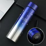 LED Temperature Display Water Bottle Stars Design | Smart Stainless Steel Vacuum 500ml Flask | Random Color