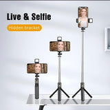 R1s Bluetooth Selfie Stick Tripod with Remote | 360° Foldable Phone & Action Camera Stand with LED Light