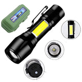 Metal COB Flashlight Torch | Mini Rechargeable LED Work Light & Waterproof Emergency Penlight