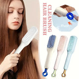 Self-Cleaning Hair Brush & Telescopic Comb | Detangling Brush with One-Pull Cleaning Mechanism | Random Color