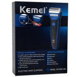 Kemei USB Electric Hair Clipper | Model KM-5560 | Rechargeable Hair Trimmer with Nose Trimmer Attachment | Professional Grooming Kit