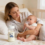 Hands-Free Baby Feeding Bottle | BPA-Free Anti-Colic Baby Milk Bottle with Silicone Straw | Leak-Proof Standard Neck Bottle |240ML
