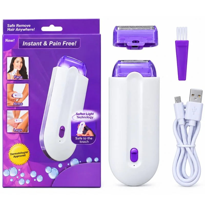 2-in-1 Rechargeable Painless Hair Remover | Finishing Touch Sensa-Light for Face & Body