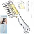 Transparent Hair Oil Applicator Comb | Refillable Scalp Massage Comb with Built-In Oil Reservoir | Leakproof Hair Serum Distribution Brush | Unisex