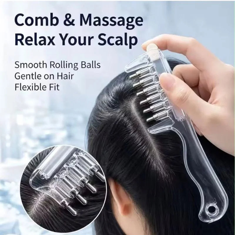 Transparent Hair Oil Applicator Comb | Refillable Scalp Massage Comb with Built-In Oil Reservoir | Leakproof Hair Serum Distribution Brush | Unisex