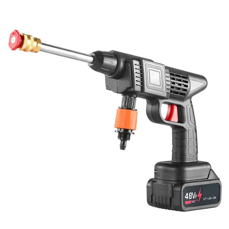 Double Battery Automatic Cordless Car Wash Spray Gun 48VF | Wireless High Pressure Foam Jet Washer | Portable Pressure Washer for Car, Bike & Home