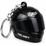 Mini Motorcycle Helmet Keychain with LED | Full Face Helmet Pendant with Movable Visor | Bike, Car & Backpack Key Ring | Random Color